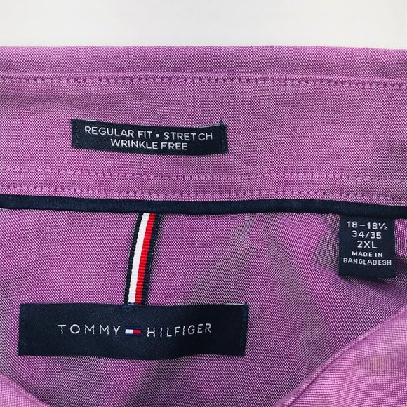 Tommy Hilfiger Men's Sz 18 18.5 34/35 2XL Long Sleeve Button Down Shirt Preowned - Picture 5 of 15